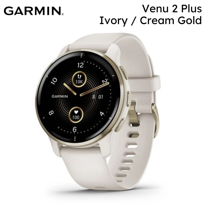 液晶保護フィルム付】GARMIN Venu 2 Plus Ivory/Cream Gold / IDA Online
